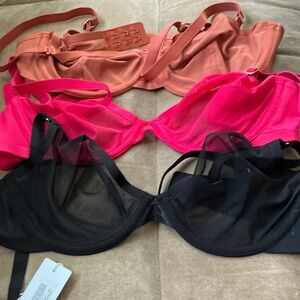 CUUP Women's Bra Set - Black, Pink, and Tan